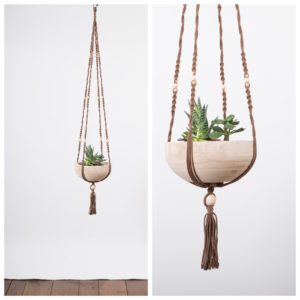 suspension plante en macramé