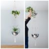 Suspension en macramé double pour plantes